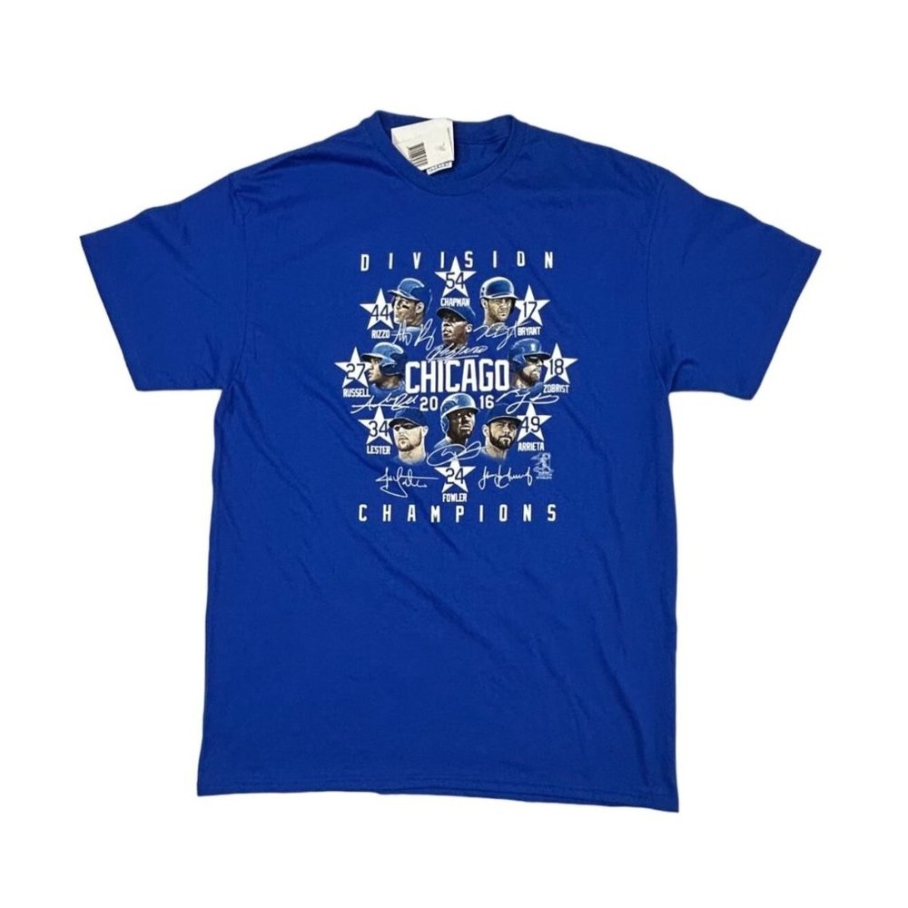 Chicago Cubs 2016 Division Champions Blue Men's T-Shirt Large